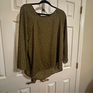 Papermoon Army Green Floral Oversized Blouse